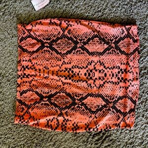 Snakeskin mini skirt